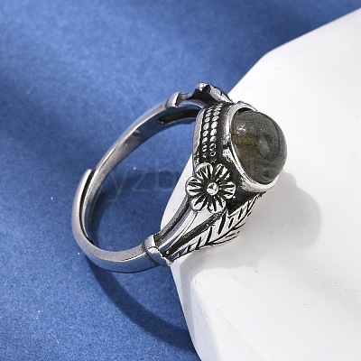 Natural Gemstone Finger Rings RJEW-A084-05AS-1