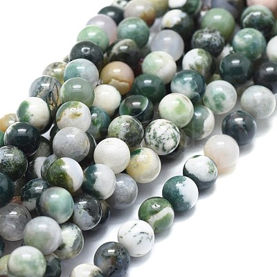 Natural Tree Agate Beads Strands G-F674-11-8mm-1
