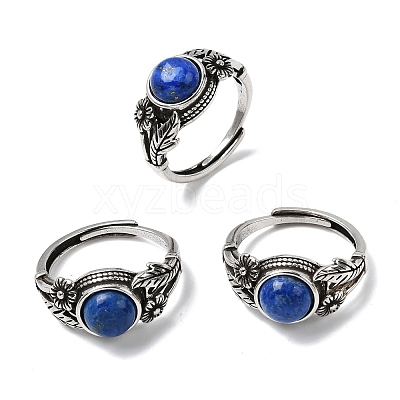Natural Lapis Lazuli Finger Rings RJEW-A084-05AS-09-1