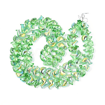 Baking Paint Electroplate Transparent Glass Beads Strands EGLA-N017-06-B05-1