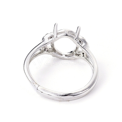 Adjustable Brass Solitaire Ring Settings KK-L193-06P-1
