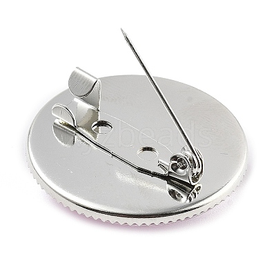 Breast Cancer Awareness Ribbon Glass Brooches JEWB-L019-01E-1