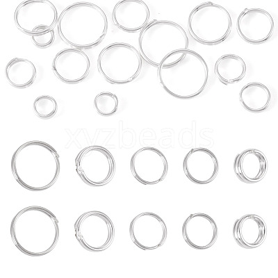 20Pcs 5 Styles 925 Sterling Silver Split Rings STER-TA0001-49-1