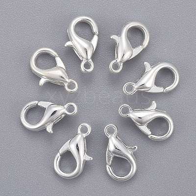 Silver Color Plated Zinc Alloy Lobster Claw Clasps X-E103-S-1