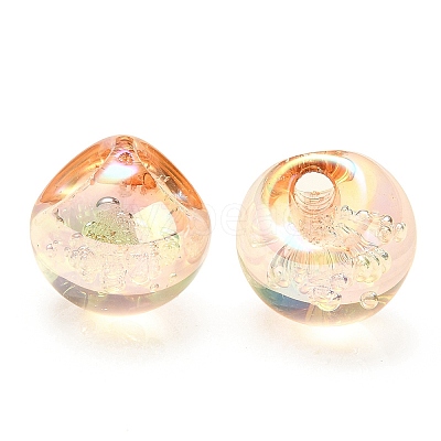 UV Plating Rainbow Iridescent Acrylic Beads OACR-G012-04B-1