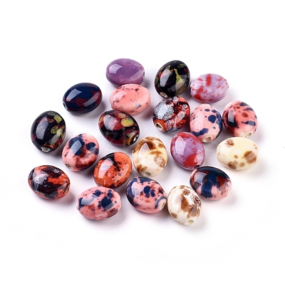 Handmade Porcelain Beads X-PORC-S496-P-1