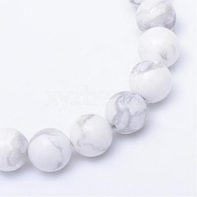 Round Natural Howlite Bead Strands G-R345-6mm-18-1