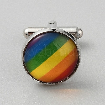 Alloy Glass Cufflinks FIND-WH0126-687-1