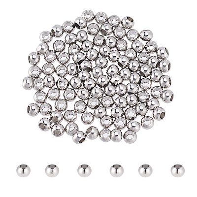 100Pcs 303 Stainless Steel European Beads STAS-NB0001-96B-1