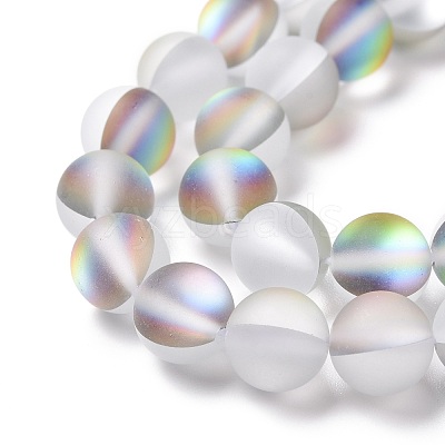 Synthetic Moonstone Beads Strands G-R375-8mm-A20-1