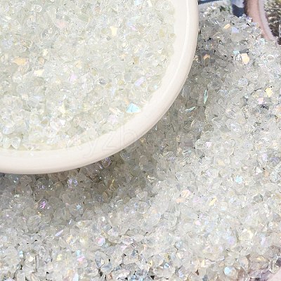 Transparent Electroplate Crushed Glass Craft GLAA-F123-02-1