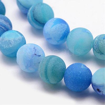 Natural Druzy Geode Agate Bead Strands G-K166-09-8mm-06-1