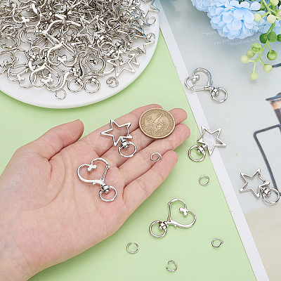 160 Sets 2 Styles Alloy Swivel Clasps FIND-GO0004-32-1