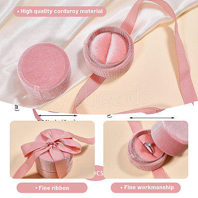 2Pcs Round Velvet Ring Boxes & Pendant Boxes Sets VBOX-CA0001-04B-1