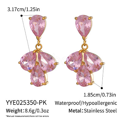 304 Stainless Steel Dangle Stud Earrings CT6883-1-1