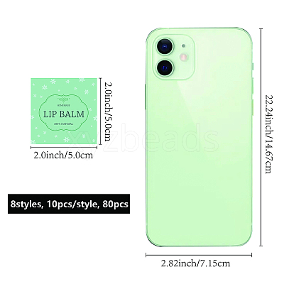 80Pcs 8 Style Lip Balm DIY Label Sticker DIY-CP0007-95H-1