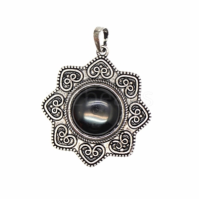 Natural Obsidian Pendants PW-WG111BD-04-1