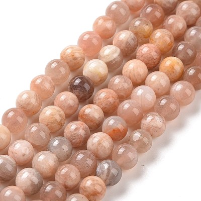 Round Natural Multi-Moonstone Beads Strands G-I176-09-6mm-1