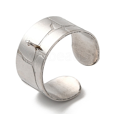 Non-Tarnish 304 Stainless Steel Open Cuff Ring Components STAS-C079-04P-1