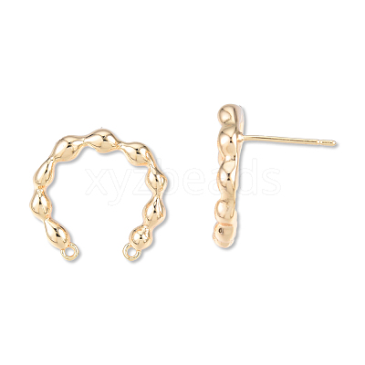 Brass Stud Earring Findings KK-N232-485-1