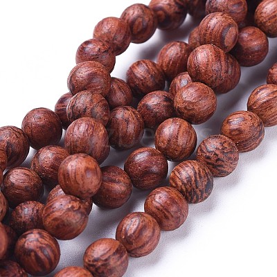 Wood Beads Strands X-WOOD-F008-03-D-1