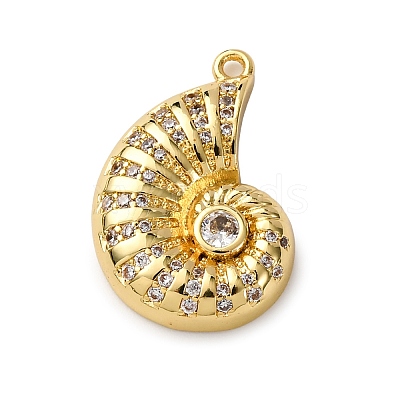 Brass Micro Pave Cubic Zirconia Pendants KK-C119-20A-G-1