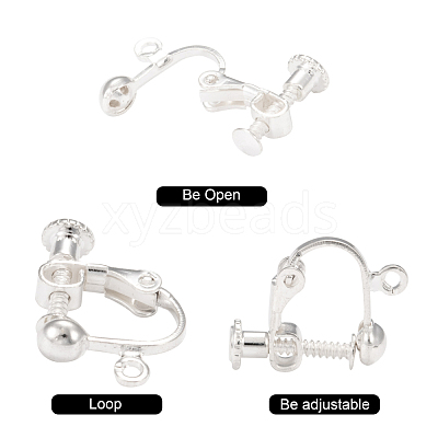 Brass Screw On Clip-on Earring Findings KK-L164-01S-1