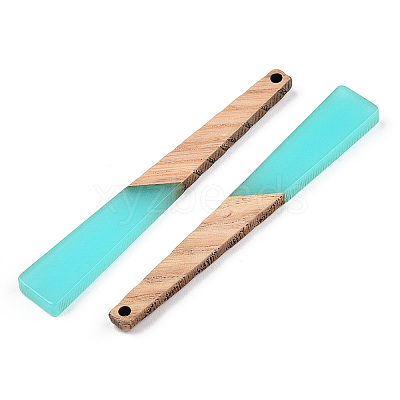 Translucent Resin & Walnut Wood Big Pendants X-RESI-TAC0017-46-B01-1