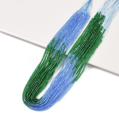 Transparent Gradient Color Glass Beads Strands GLAA-H021-01A-41-1