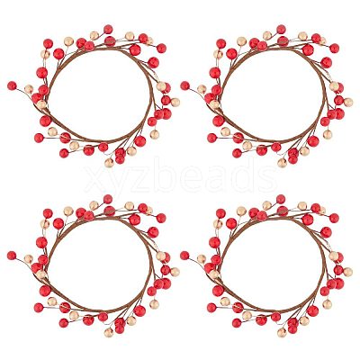 Plastic Artificial Berry Candle Ring AJEW-WH0401-05-1