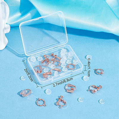 18Pcs 3 Style Brass Clip-on Earring Findings FIND-SC0003-96RG-1