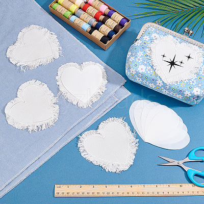 6Bags Polyester Blank Embroidery Sew on Cloth Patches PATC-PH0001-86C-1