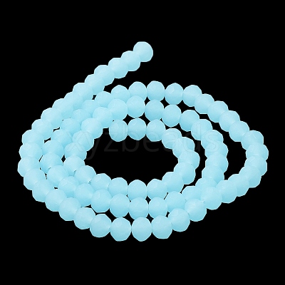 Imitation Jade Solid Color Glass Beads Strands EGLA-A034-J6mm-MD04-1