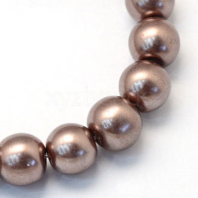 Baking Paint Pearlized Glass Pearl Round Bead Strands LS-HY-Q330-8mm-78-1