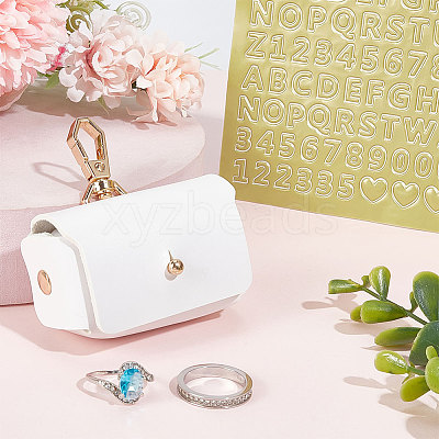 Imitation Leather Wedding Ring Storage Case with Alloy Clasps and PVC Stickers for Pet AJEW-FG0004-27A-1