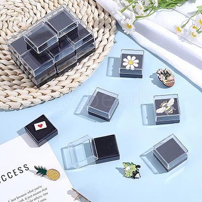 Transparent Plastic Badge Storage Boxes LS-CON-WH0083-017-1