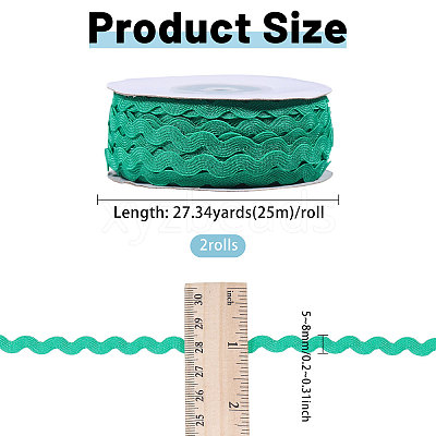 2 Rolls 2 Colors Polyester Ribbon OCOR-GL0001-33A-1