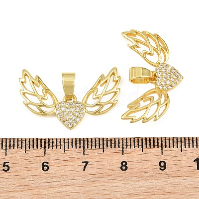 Brass Micro Pave Clear Cubic Zirconia Pendants CU-CBA6A75-08B-G-1