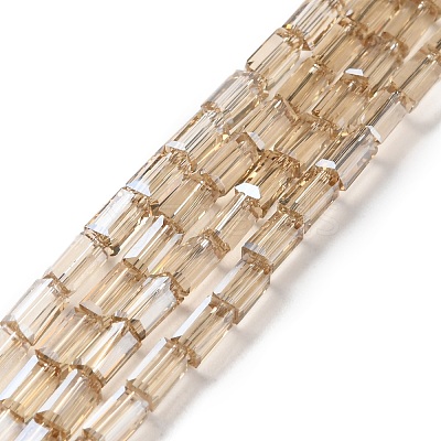 Electroplate Transparent Glass Beads Strands Pearl Luster Plated EGLA-H106-01A-PL02-1