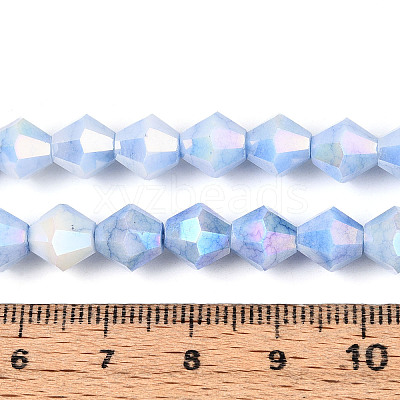 Anti-Tarnish Electroplate Glass Beads Strands GLAA-T025-8mm-12C-1