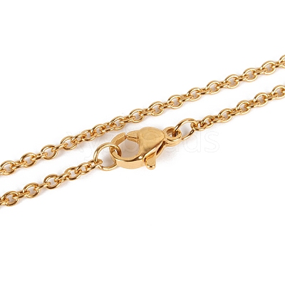 304 Stainless Steel Cable Chain Necklace Making STAS-P045-01G-1