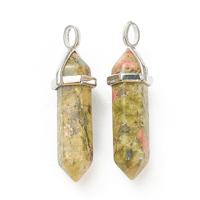 Natural Unakite Pointed Pendants G-M378-01P-A35-1