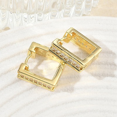 Brass Micro Pave Cubic Zirconia Hoop Earrings KK-CBA98BA-23G-1