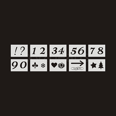 Letter A~Z/Number/Sign PET Plastic Hollow Painting Silhouette Stencil DRAW-PW0009-06-1
