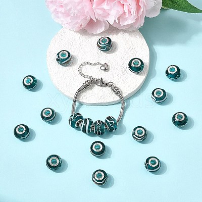 Rondelle Handmade Gold Sand Lampwork European Large Hole Beads LPDL-R007-07A-1