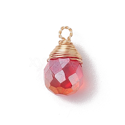 Brass and Glass Pendants PALLOY-JF03369-01-1