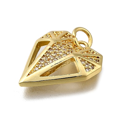 Brass Micro Pave Cubic Zirconia Pendants ZIRC-I070-025G-1