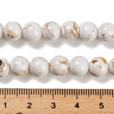 Assembled Synthetic Stone and Trochus Shell Beads Strands X-G-B128-08C-01-1