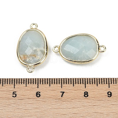 Natural Amazonite Faceted Connector Charms G-K347-11G-18-1