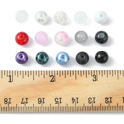 300Pcs 15 Styles Glass Beads GLAA-FS0001-46-1